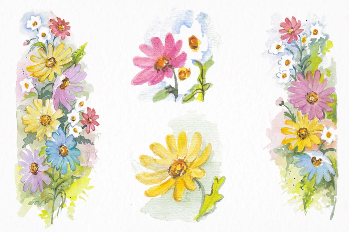 Vintage Floral Watercolors, a Texture Illustration by Graphic Goods Co (Photo 2 of 8)