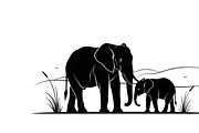 elephant family silhouette design, an Illustration by Amazin_art (Thumbnail 35 of 51)