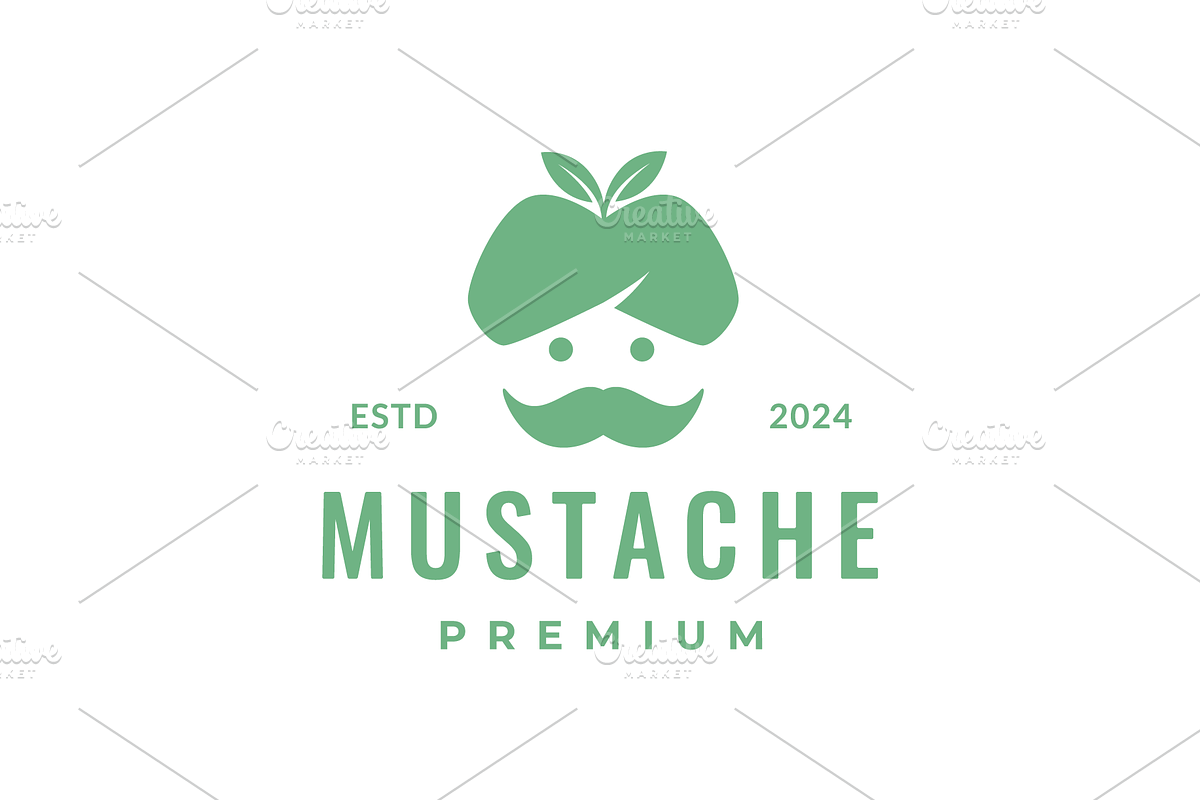 mustache men style modern logo, a Branding & Logo Template by devastd