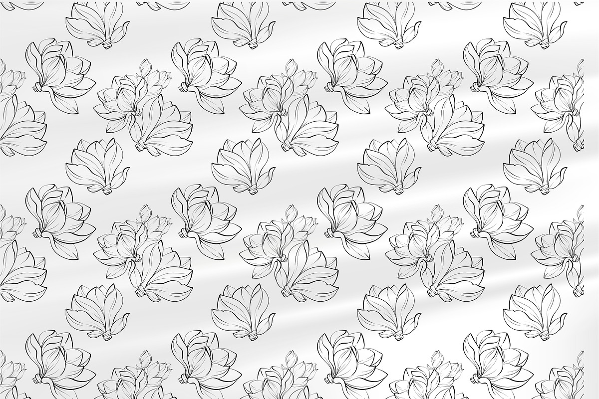 Magnolia Line Art Botanical Vector, a Decorative Illustration by katmonne (Photo 13 of 13)