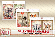 Valentines animals cards set-2, an Animal Illustration by CraftArtStory (Thumbnail 3 of 7)