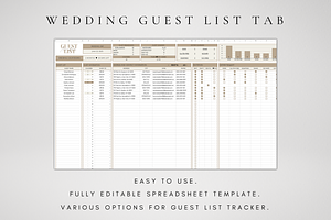 Guest List Tracker Spreadsheet