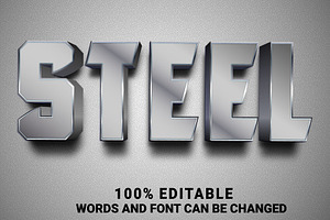 Steel Vector 3d Editable Text Effec