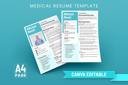 Medical Resume Template, a Print Template by Snapybiz