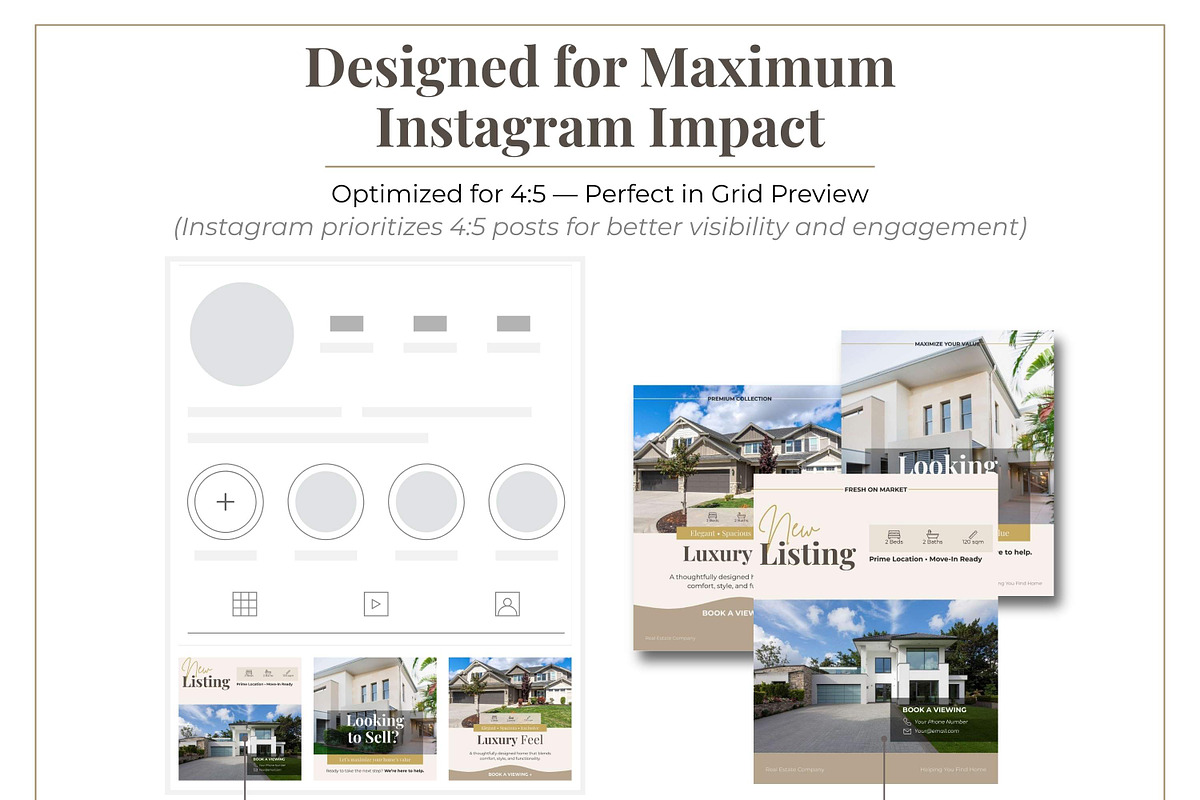 Neutral Real Estate Instagram Bundle, a Social Media Template by Everyday Perfection (Photo 7 of 11)
