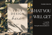 Olive Branch 5x7 Card Mockup – PSD, a Mockup by PhoebeCreates (Thumbnail 2 of 6)