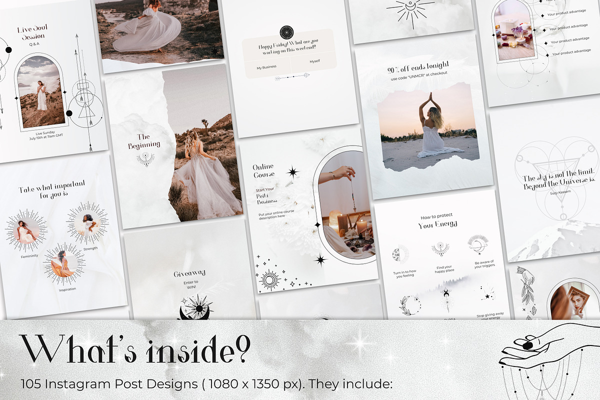 White Spiritual Instagram Posts, a Social Media Template by Under My Cozy Roof (Photo 3 of 11)