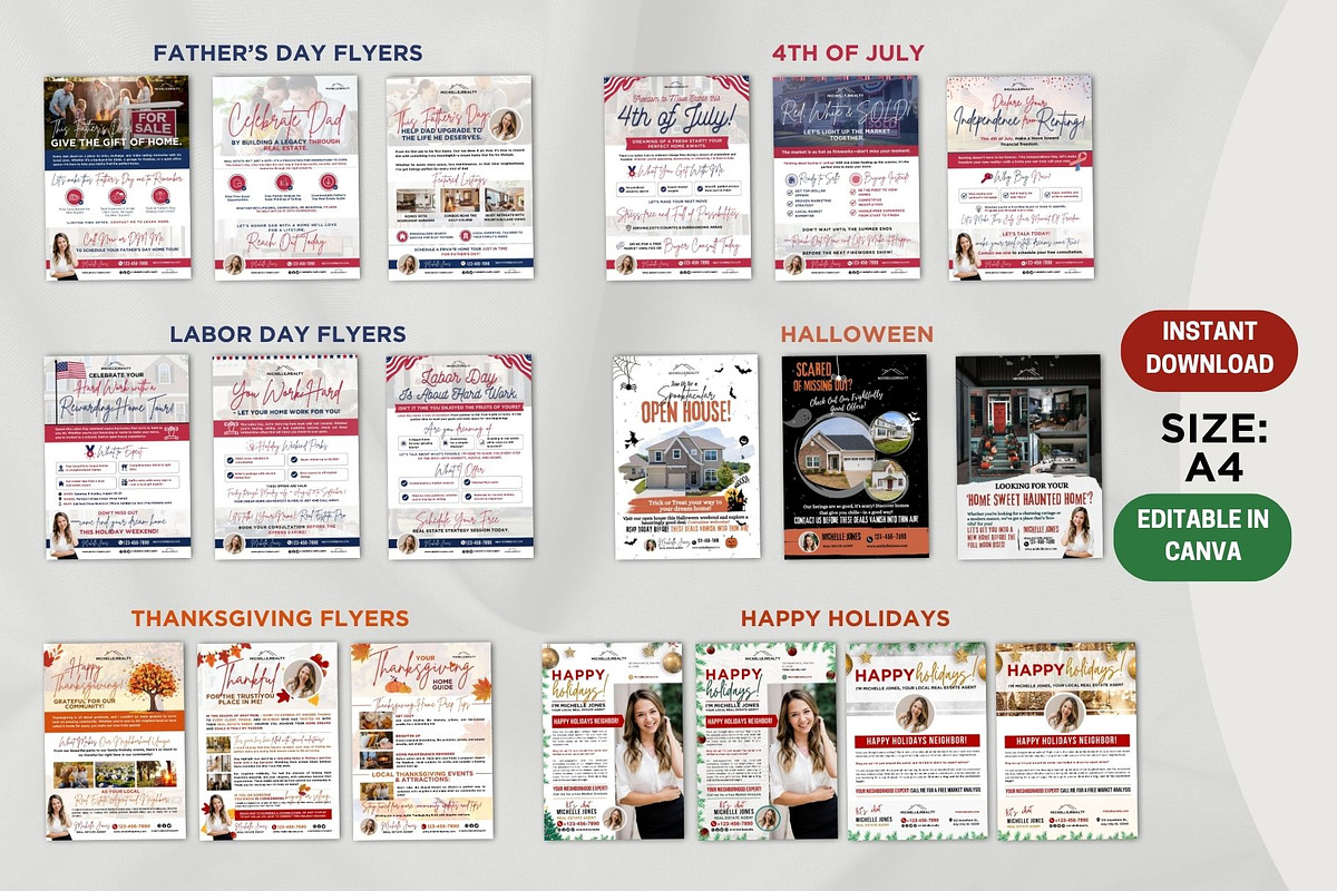 Real Estate Holiday Flyer Bundle preview 2