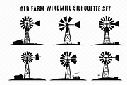 Old Farm Windmill Silhouette SVG Set, a Work Illustration by Gfx Expert Team (Thumbnail 2 of 3)
