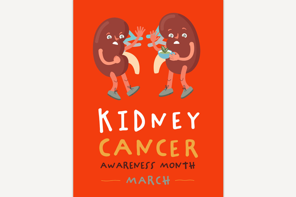 March is kidney cancer and renal, a Healthcare Illustration by Anna's Shop