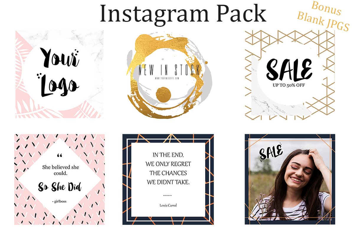 Instagram Pack with BONUS blank JPGS, a Social Media Template by Jo-Lou Design (Photo 1 of 2)