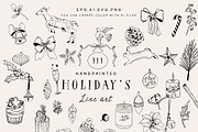 Christmas holiday doodle line art, a Decorative Illustration by Grace Noboa Illustrations (Thumbnail 6 of 10)