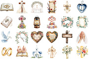 Watercolor Christian Wedding Clipart, an Illustration by Sublimation Artist (Thumbnail 2 of 6)