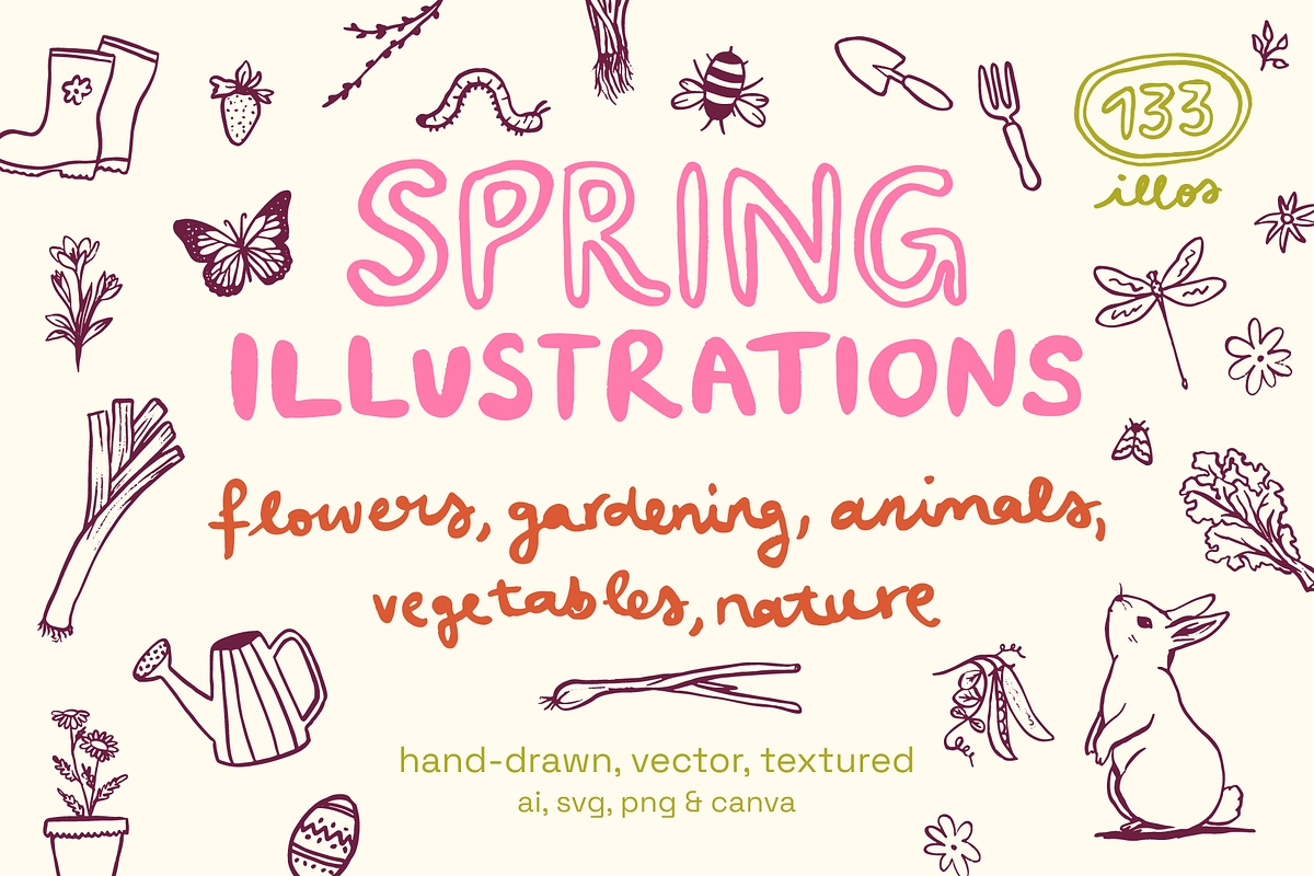 Spring & Gardening Illustrations, a Seasonal Illustration by sophinka design (Photo 1 of 15)