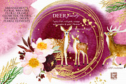 Autumn Watercolor Flowers. Deer, an Animal Illustration by LABFcreations (Thumbnail 1 of 12)