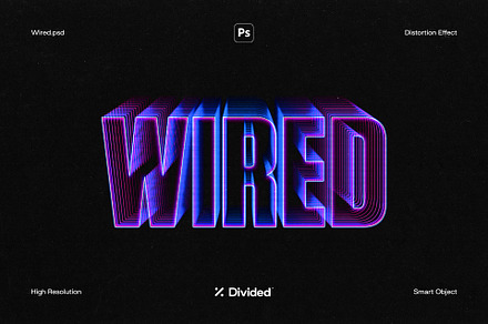 Wired Text Distortion, a Graphic by Divided.co