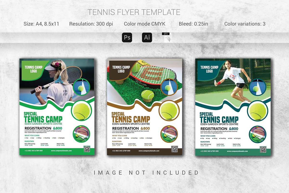 Tennis Camp Flyer Template, a Flyer Template by Creativpixl (Photo 1 of 4)