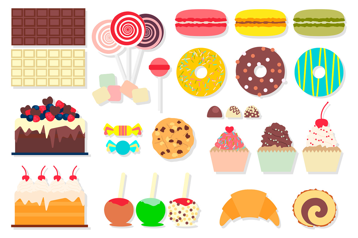 Set of sweet food icons., an Icon by itiir