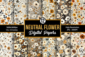 Neutral Blooming Wildflower Patterns