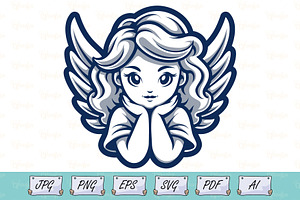 Peaceful Angel Vector Illustration, a Person Illustration by Ghagra