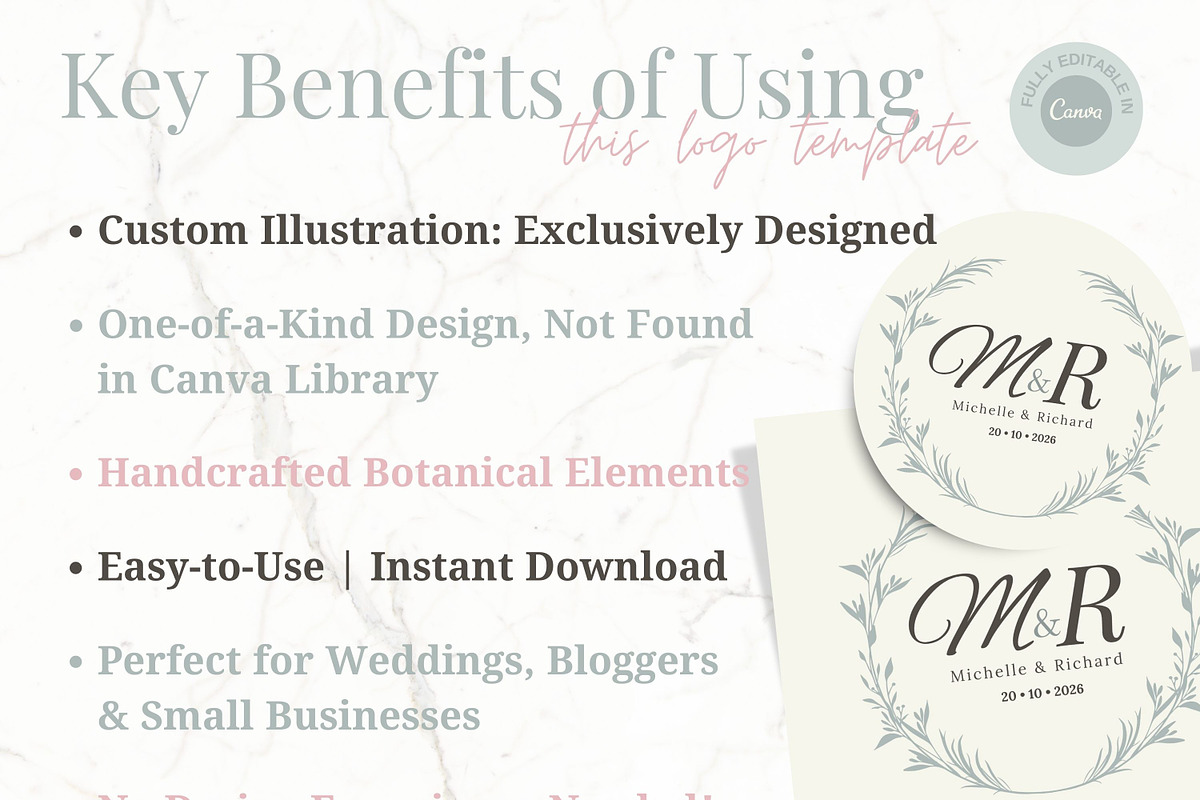 Elegant Monogram Wreath Logo, a Branding & Logo Template by Hell Yeah Designs (Photo 4 of 6)