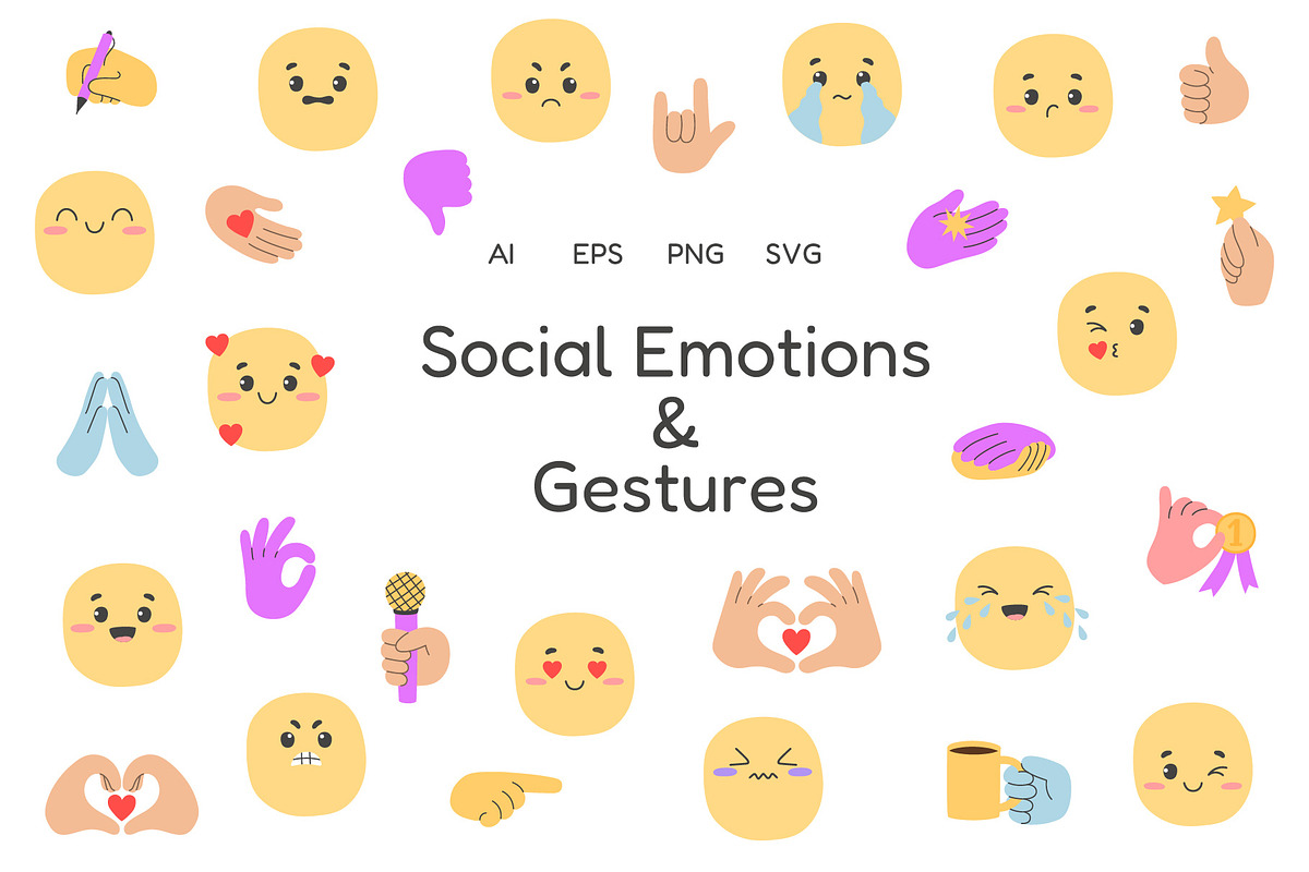 Social Emotions & Gestures, an Object Illustration by yarynabo (Photo 1 of 12)