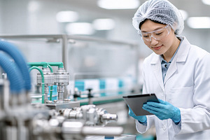 Scientist examining data on tablet, a Health & Medical Photo by 7DesignLab