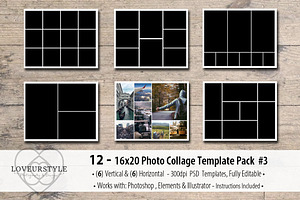16x20 Photo Template Pack 3, a Marketing Template by Loveurstyle Designs