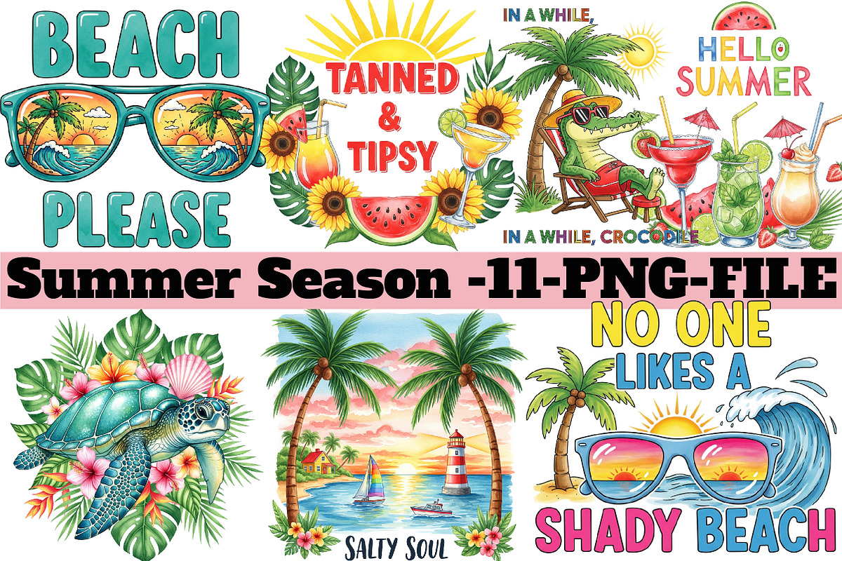 Summer Season Sublimation Quotes, an Illustration by DreamArtGraphic (Photo 1 of 5)