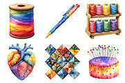 Sewing Watercolor Collection Sublima, an Illustration by Daily.Designs (Thumbnail 3 of 5)