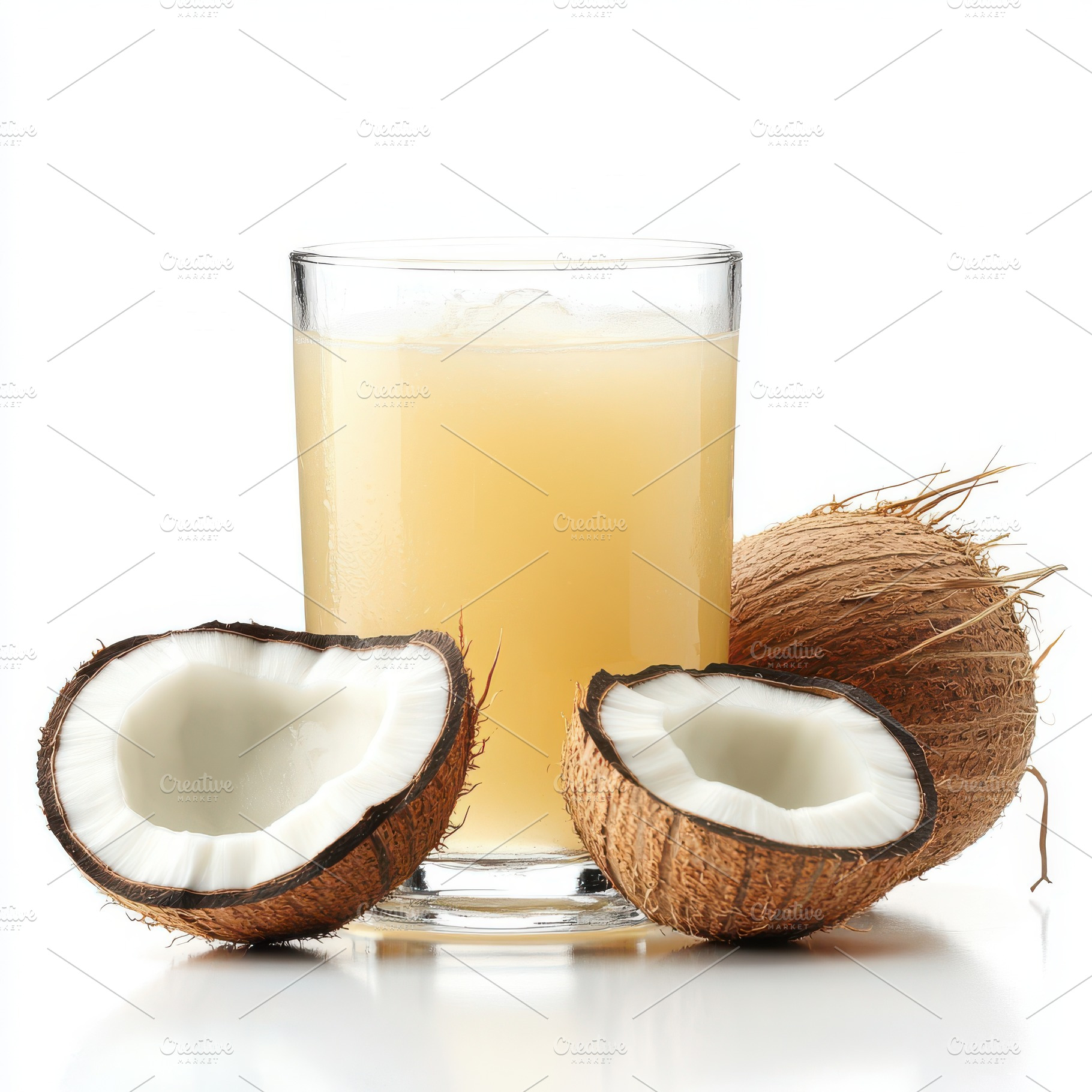 Refreshing Coconut Water Drink in Gl, a Food & Drink Photo by Pixeness Studio