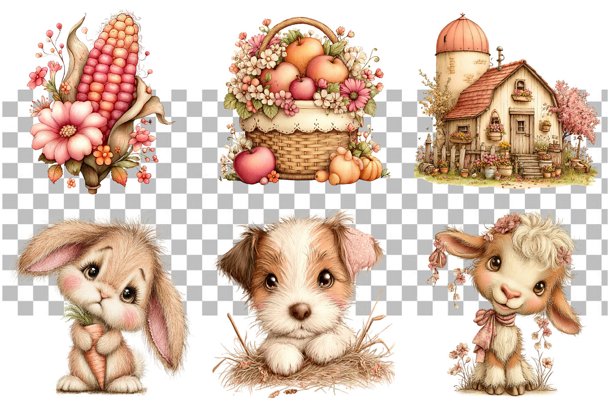Watercolor Farm Clipart Bundle, a Seasonal Illustration by Daily.Designs (Photo 3 of 5)