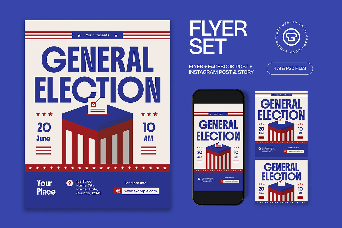 General Election Day Flyer, a Flyer Template by graphicook (Photo 1 of 3)