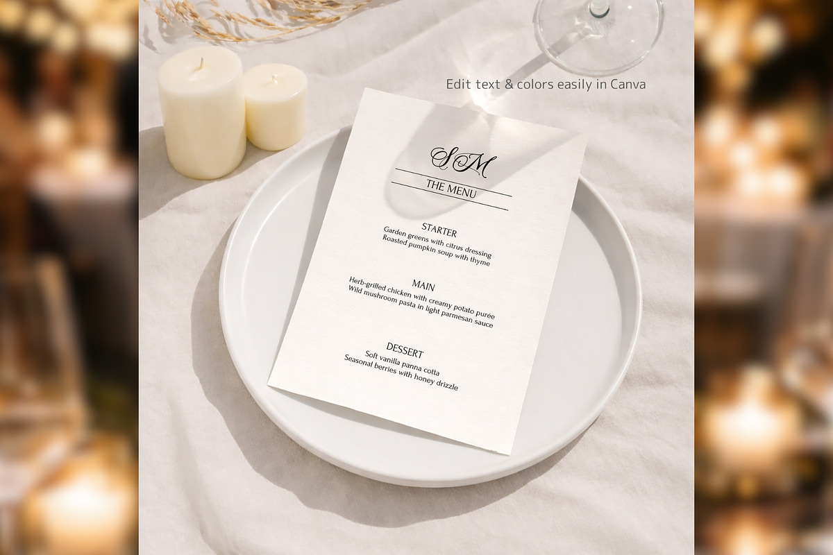 Luxury Wedding Menu Canva bd004, a Card Template by TyphoonStudio (Photo 4 of 8)
