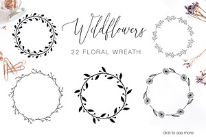 300 Wild Flowers Vector Elements