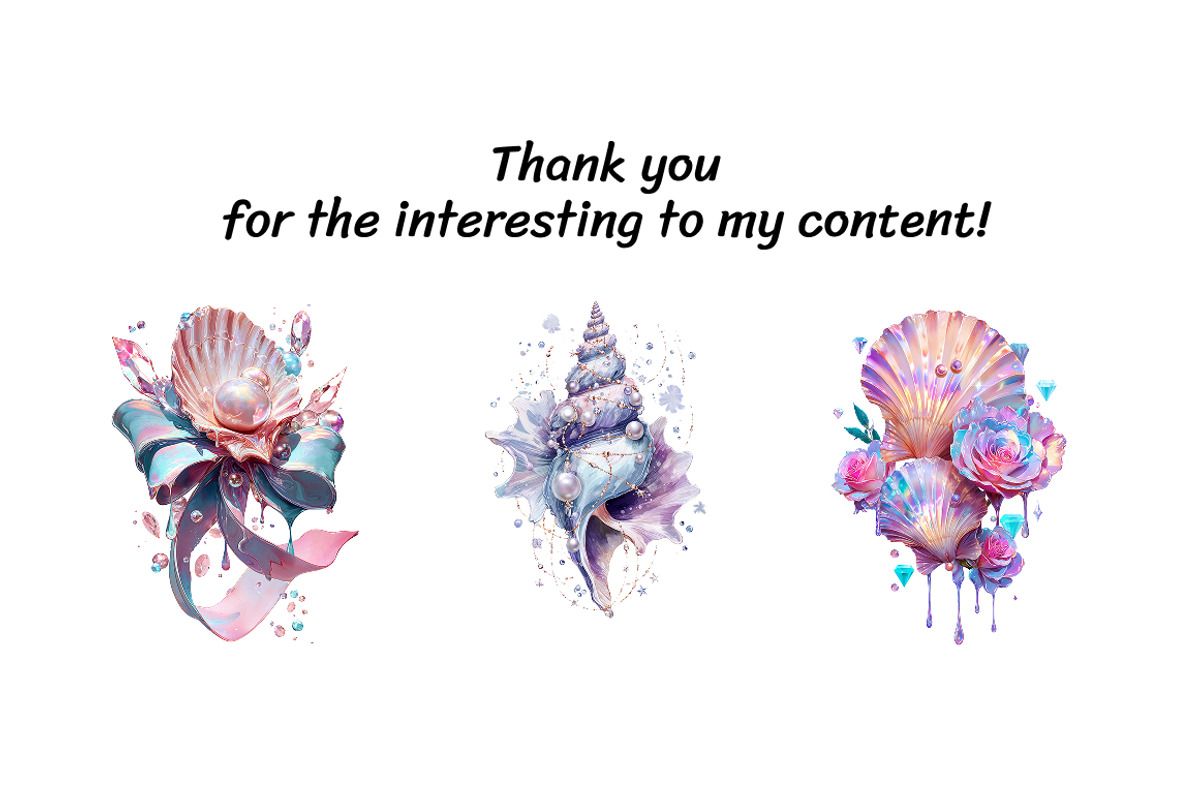 Pastel Sea Shell Clipart - 13 PNG, an Animal Illustration by InkyQueenArt (Photo 6 of 6)