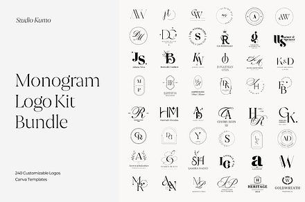 Monogram Logo Kit Bundle, a Branding & Logo Template by Studio Kumo
