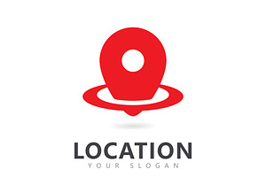 Abstract location pin logo icon, a Graphic by T.Vooka