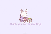 Kawaii Bunny Bookish Winter Clipart, an Animal Illustration by Blumensdiary (Thumbnail 7 of 7)