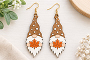 Fall Gnome Earrings Laser Cut SVG, a Seasonal Illustration by Canvas Craft (Thumbnail 3 of 5)