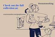 Multitasking working mom, a Work Illustration by Travel Illustration Shop (Thumbnail 4 of 4)
