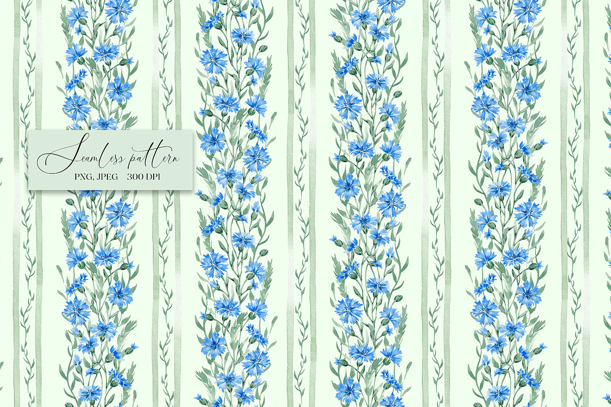 Cornflower wallpaper pattern, a Pattern Graphic by SirenaArt (Photo 5 of 13)
