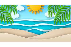 Summer beach vacation background, a Background Graphic by kotoffei