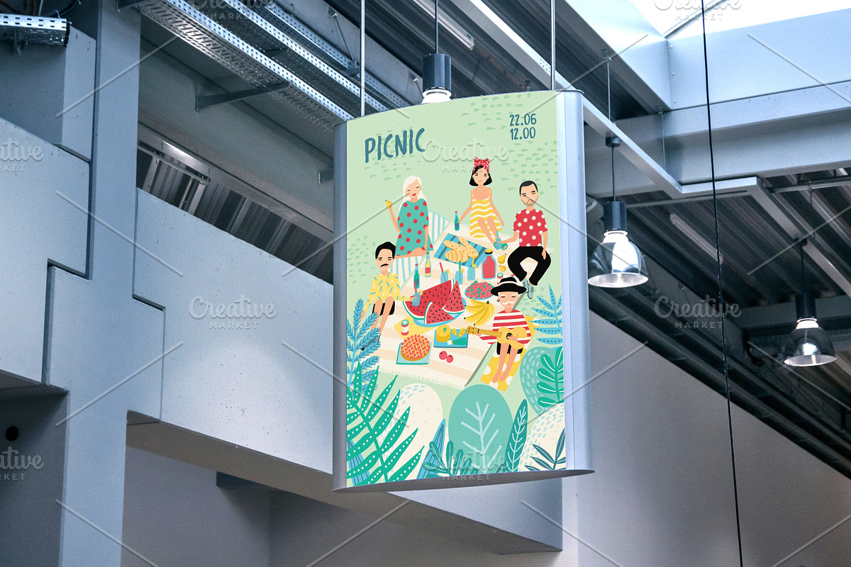 People on summer picnic poster, a Food Illustration by Good Studio (Photo 4 of 4)