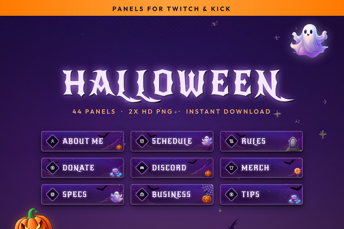Halloween Twitch & Kick Panels, an Object Graphic by Gear Store (Photo 1 of 7)