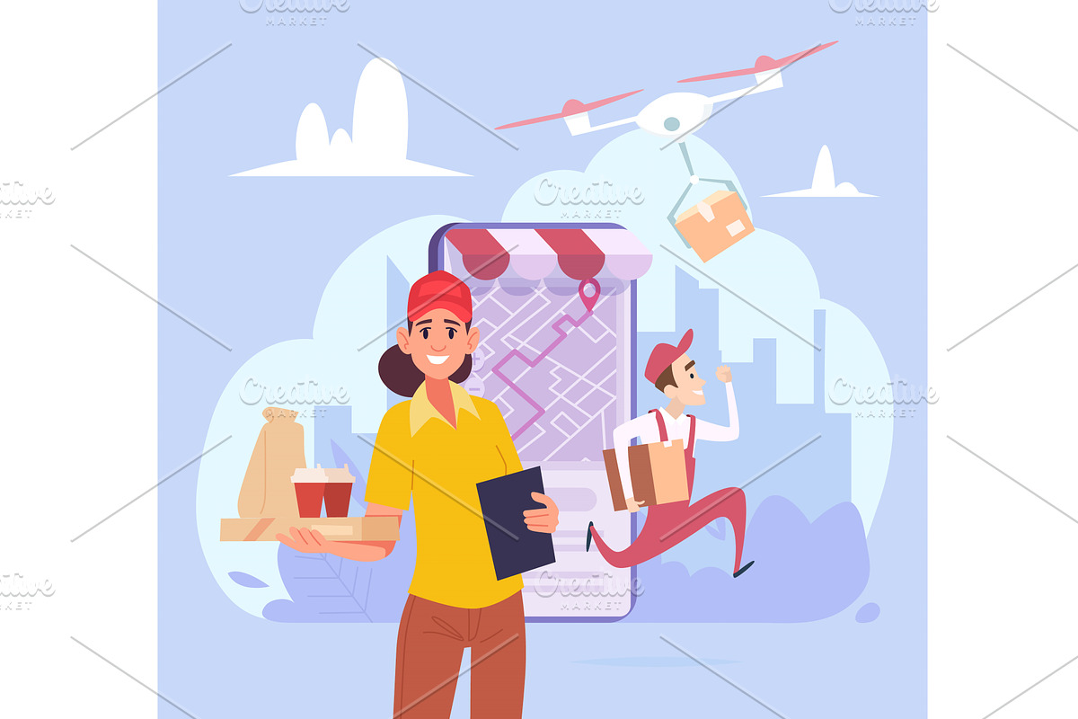 Delivery concept. background with, a Technology Illustration by Onyx