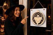 Spooky Ghost Tree Ornament SVG, a Work Illustration by Digital Artistic99 (Thumbnail 3 of 4)
