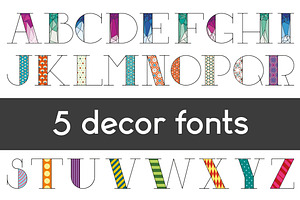 Five variations of font decoration
