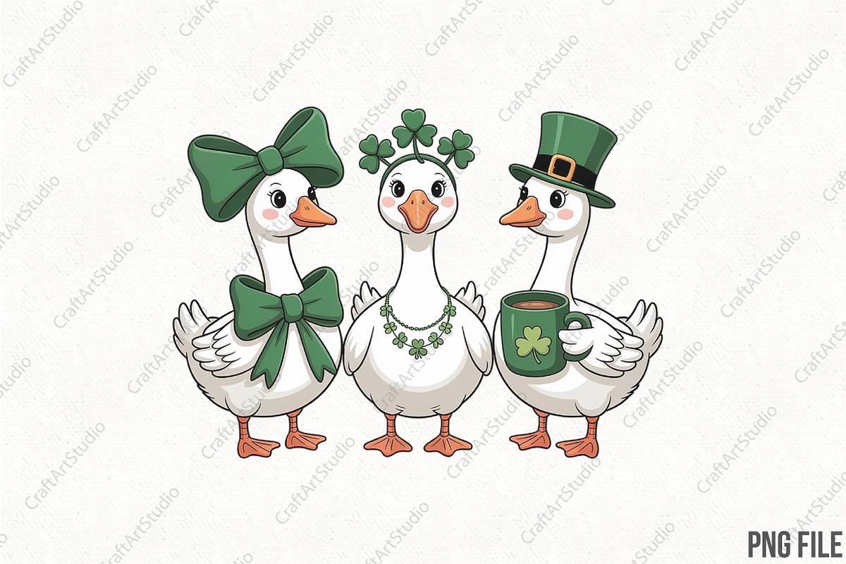 Funny St Patrick’s Day Silly Goose, an Illustration by CraftArtStudio (Photo 1 of 4)
