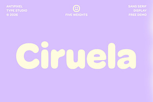 Ciruela | Chunky Round Display Sans, a Sans Serif Font by Antipixel Type Studio